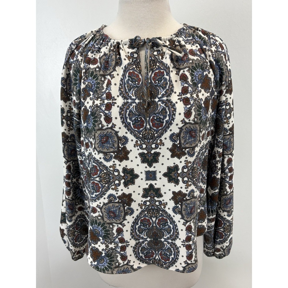 Veronica Beard Women's Solay Printed Blouse Top size 4 Boho Peasant Romantic